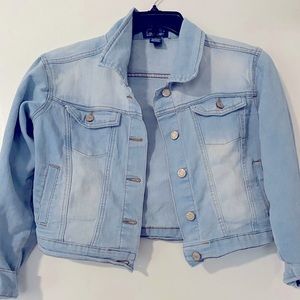 lark and grey ,  light blue Jean jacket size s juniors
